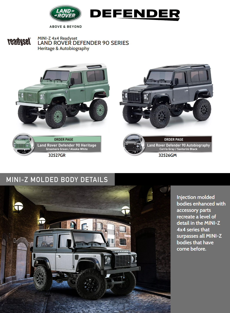 Kyosho Mini-Z 4x4 Land Rover Defender D90 Coniston Green