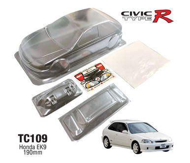Team C Racing TC109 1/10 Honda Civic Type R EK9 Clear Body Set
