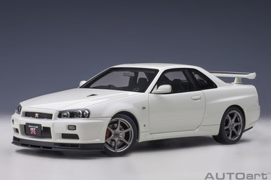 AUTOart Nissan Skyline GT-R R34 ホワイト AutoArt 77406 1/18 Nissan Skyline GT-R (R34) V-spec II Pearl White