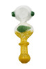 HP-526 4" Frit color hand pipe with leaf decoration