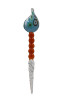 5" Silver teardrop shape glass Dabber