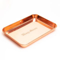 Blazy Susan Stainless Steel Rolling Tray - Rose Gold