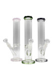 12" Clear Straight Tube with color Water Pipe
