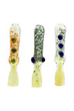 3'' Silver Fumed Chillum w/ Color Work
