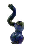 7" Blue tube fumed sherlock bubbler