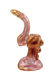 7" Gold fumed sherlock bubbler w/ bead