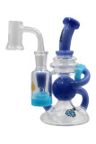 7" Spherical Reclaim Catcher Recycler Rig - Crystal Glass