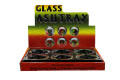 Small Glass Ashtray w/ Rasta 6ct