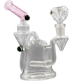 8" Recycler W/ Bead Decoration Mini Water Pipe