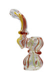 BUB-804 6in bubbler with pastel green and purple swirls