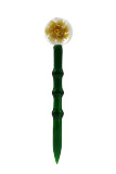 5" Glass dabber with flower bead decoration