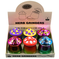 3 Part Iridescent Mushroom Herb Grinder 6ct