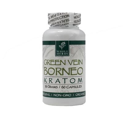 KR-WHC-105 Whole Herbs Kratom - Green vein Borneo 36g , 60 count bottl