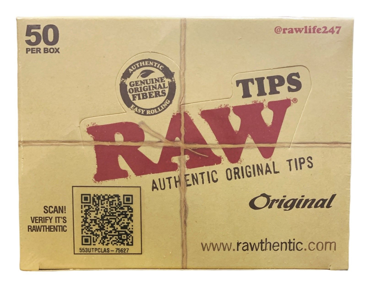 Raw Original Unrefined Pre-Rolled Filter Tips 50ct/50pk