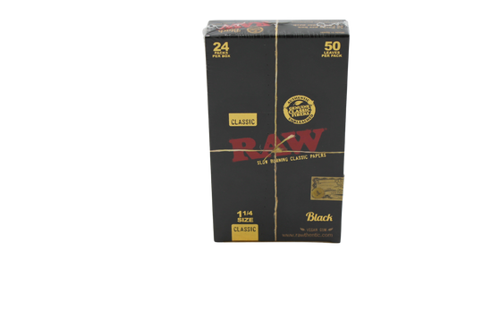Raw Black Classic 1 1/4 Size Papers 50ct/24pk