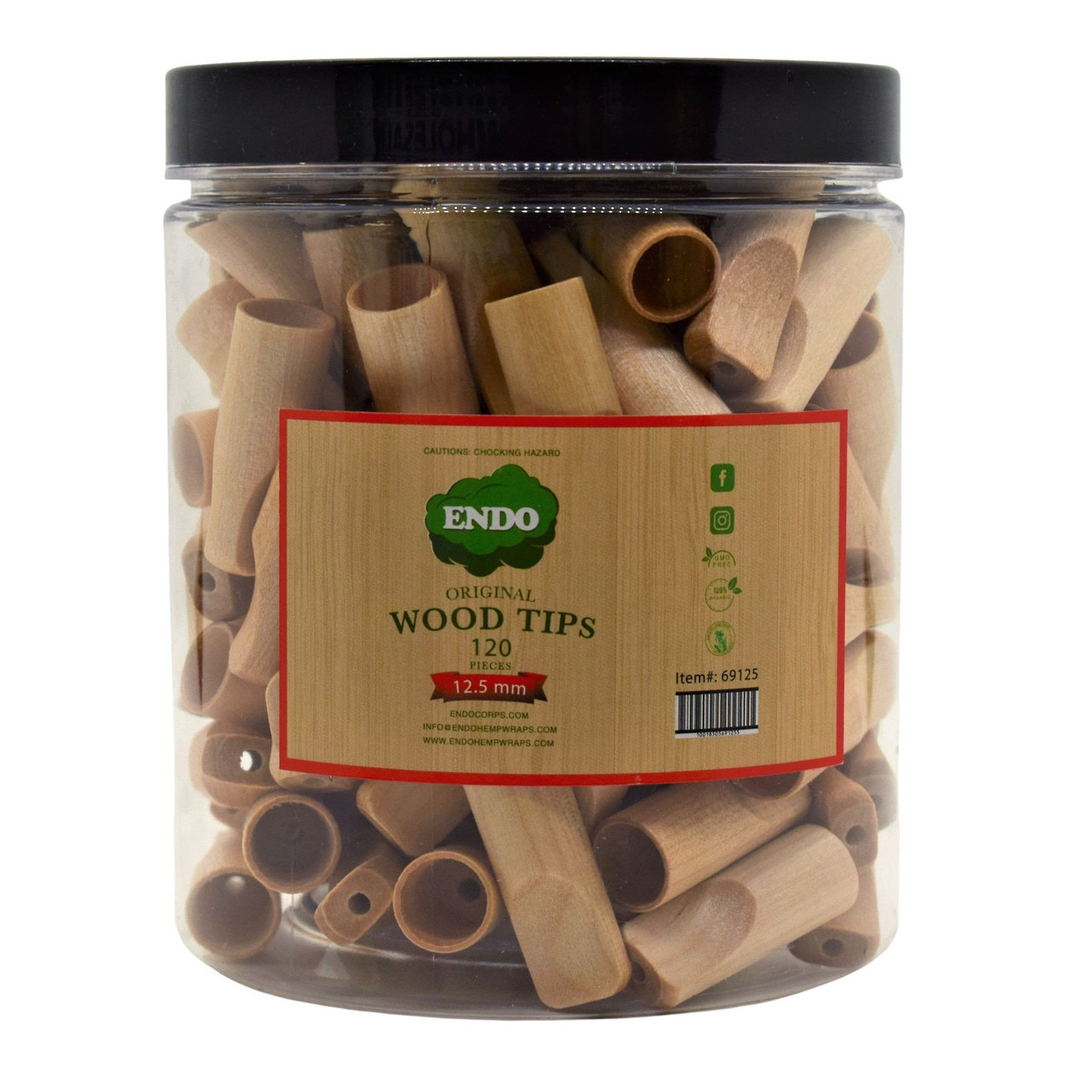 ENDO wood tips 120ct - 12.5mm