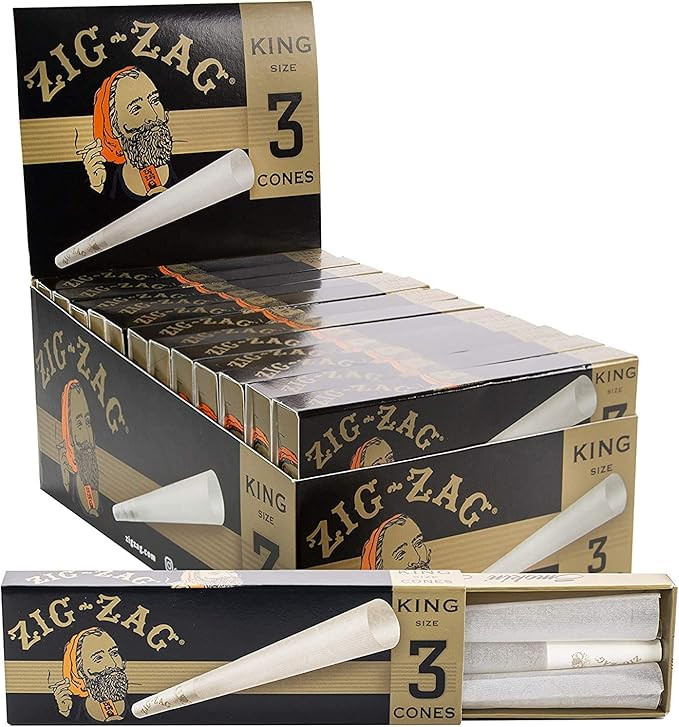 Zig Zag Ultra Thin Paper Cones King Size 3ct 24packs