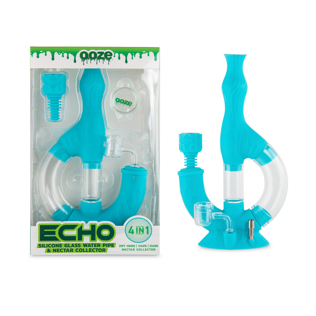 Echo Silicone Water Pipe and Nectar Collector - Aqua T
