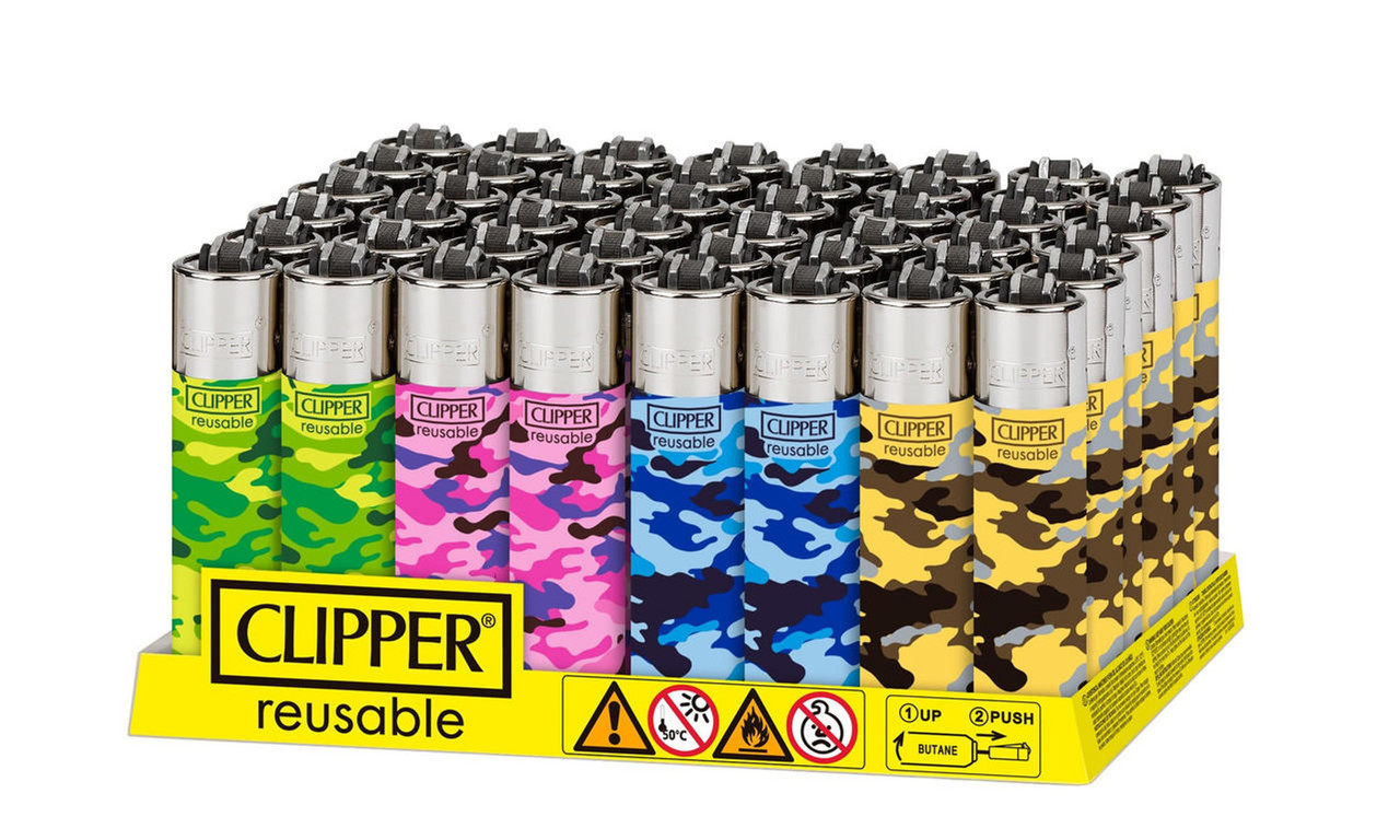 Clipper lighters- Camo Print 48ct