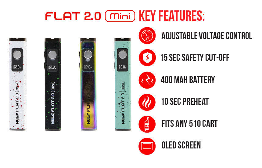 Wulf Flat 2.0  Mini Cartridge Vaporizer 9pk