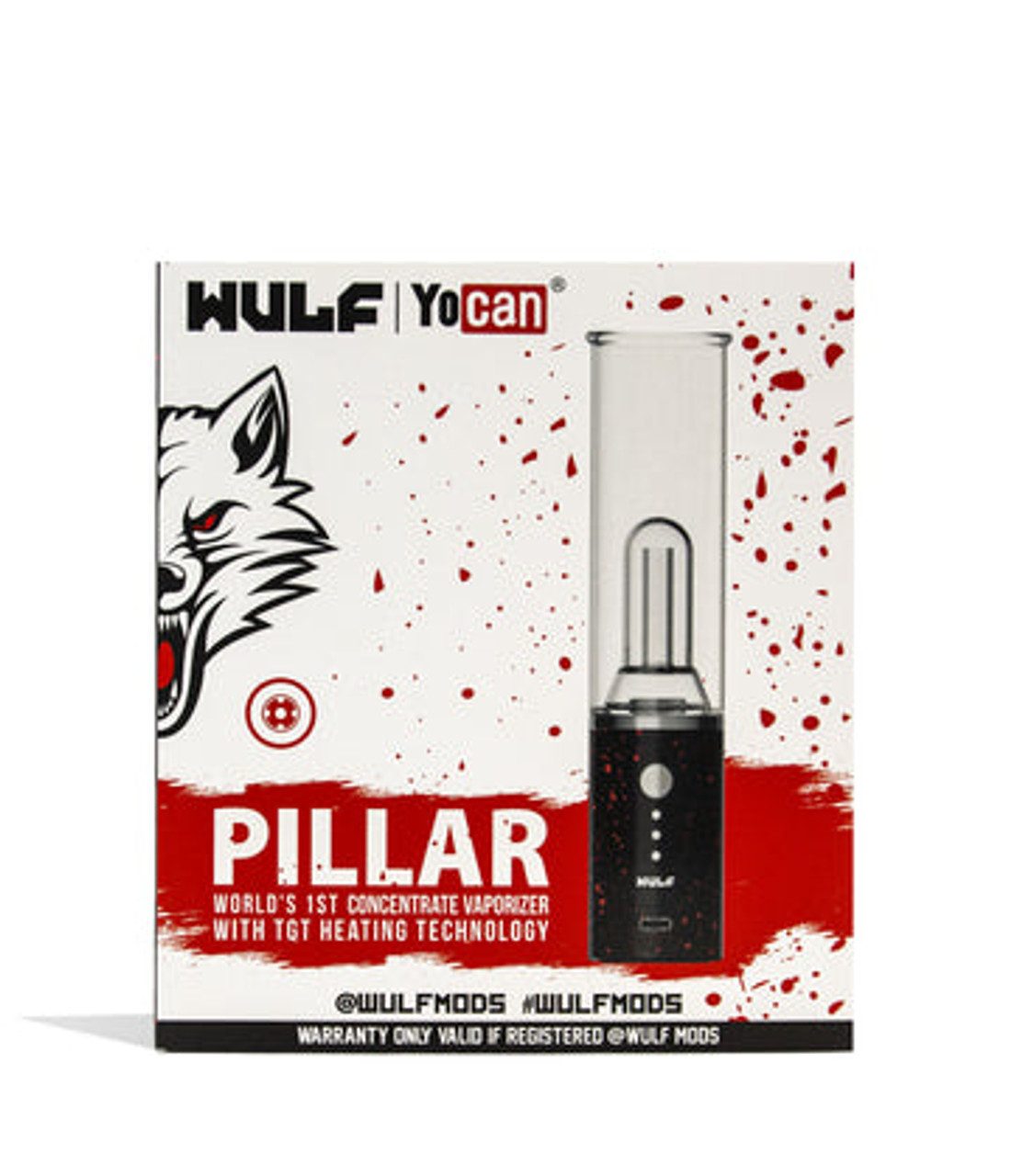 Wulf Pillar Vaporizer- Black Red Spatter