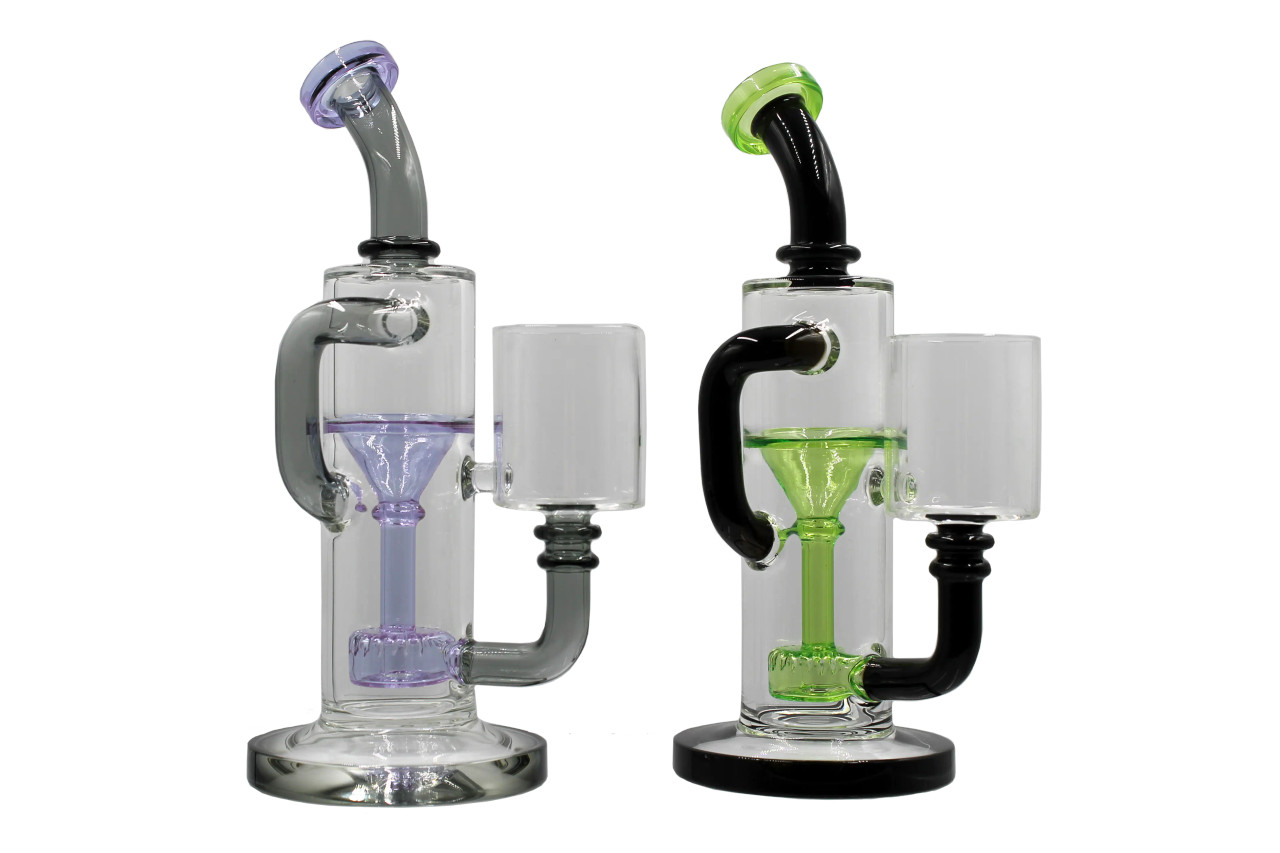 9" Proxy Recycler Glass Rig w/ color accent