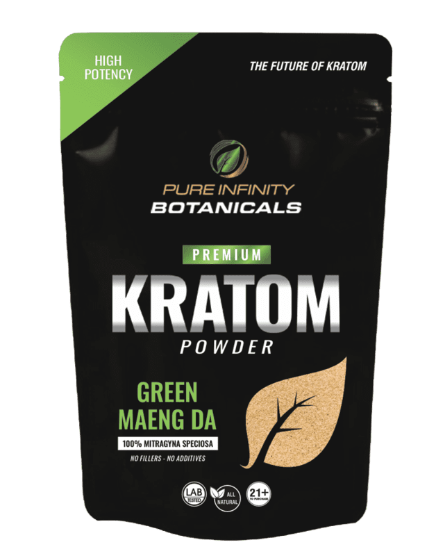 Pure Infinity Kratom Powder Green Maeng Da 8oz Bag