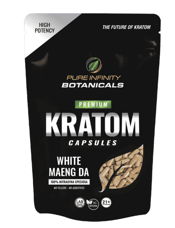 Pure Infinity Kratom Capsules White Maeng Da 50caps