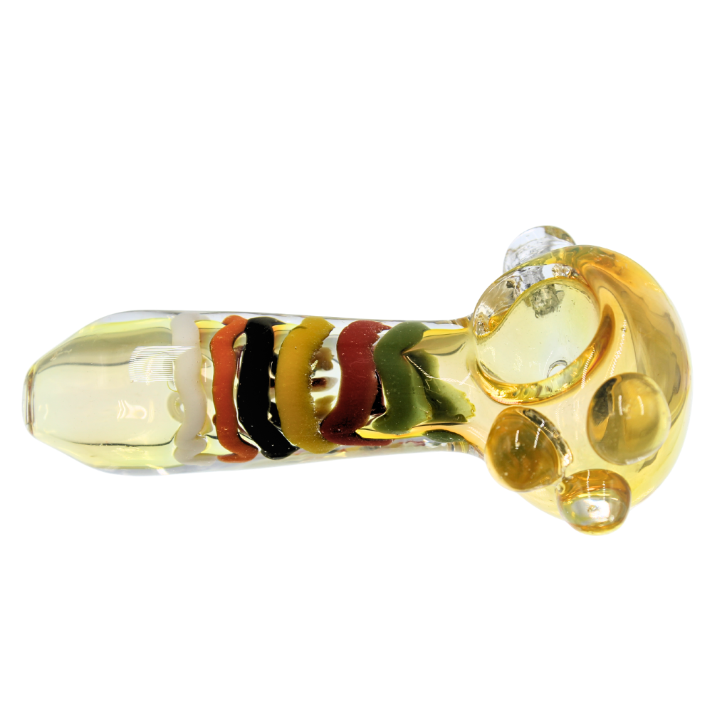 4.5" Silver Fumed Rasta Decor Hand Pipe