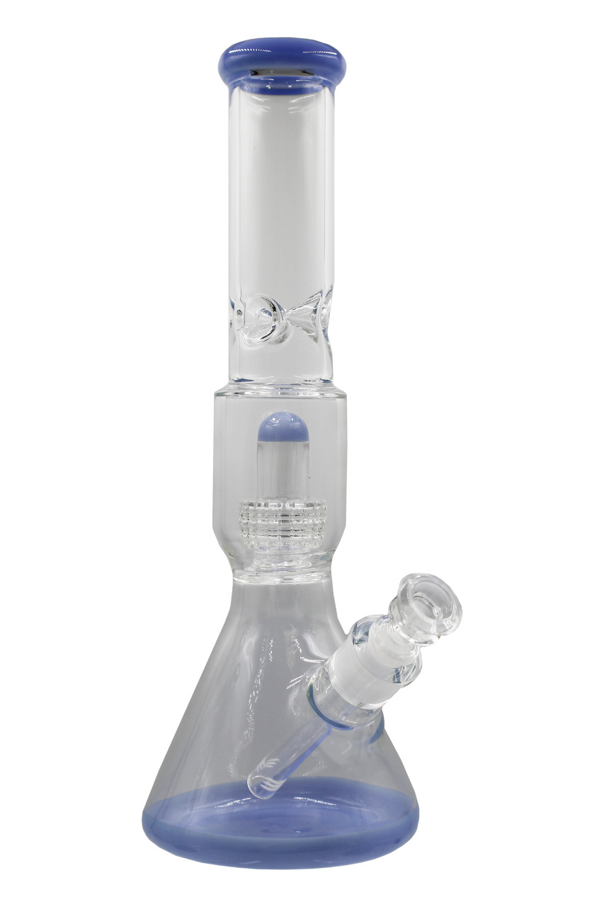 14" One Chamber Beaker Water Pipe w/ base accent