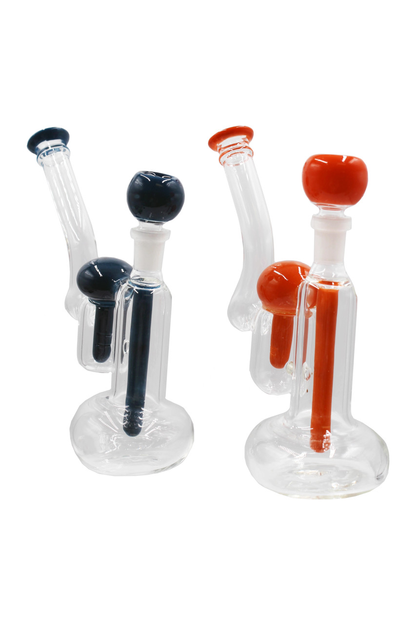 8" Two Chamber Bubbler Rig w/ Flat Top Banger