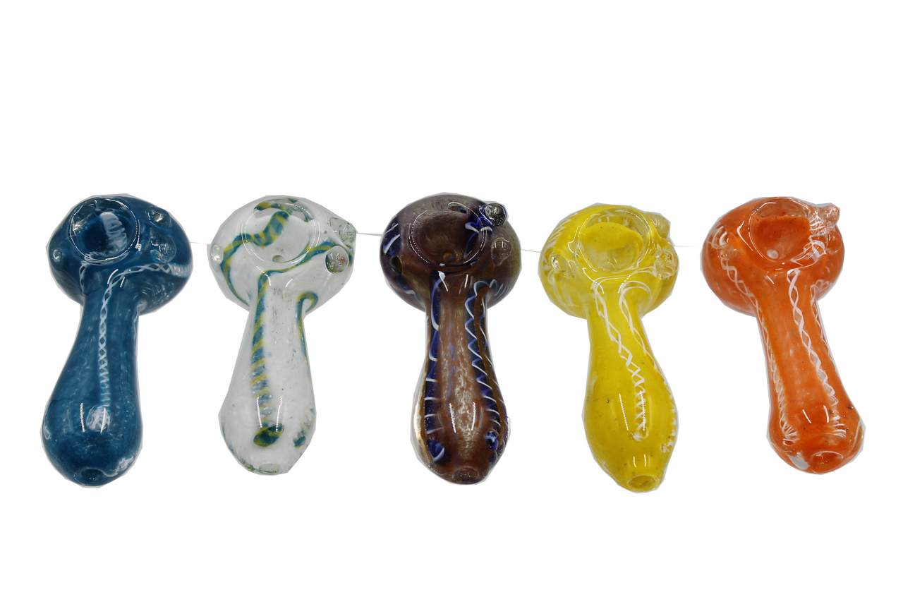 3" Frit Hand Pipe w/ color accent 10pk