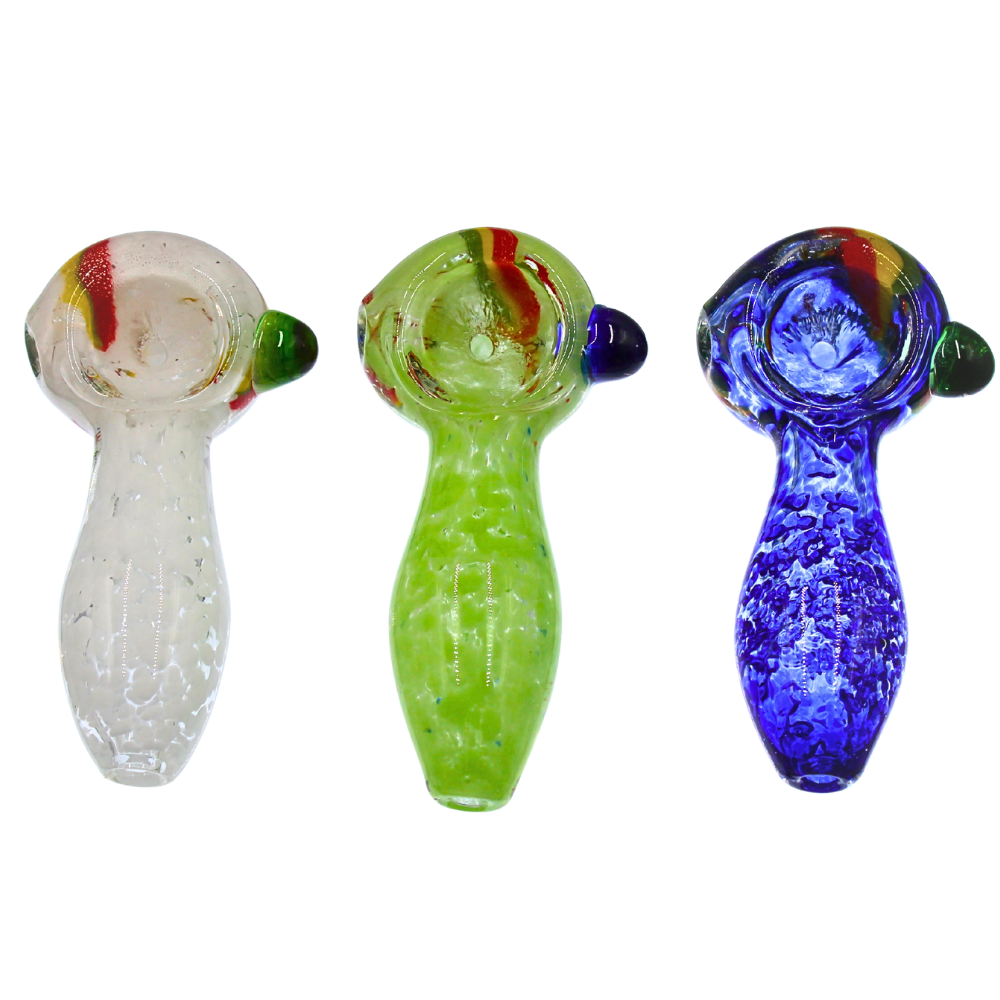 3" Frit Hand Pipe w/ color accent 5pk
