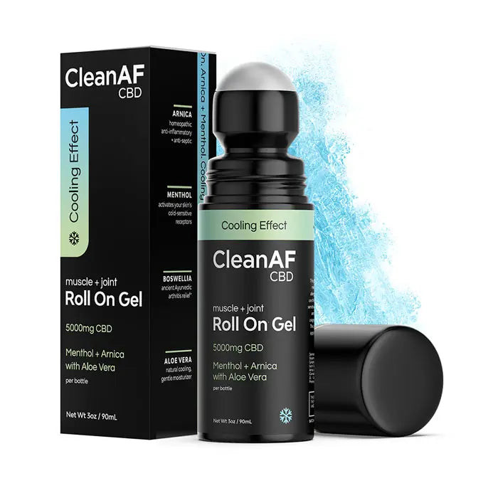 CleanAF CBD - 5000mg Cooling Pain Relief Roll-On Gell w/ CBD & Menthol