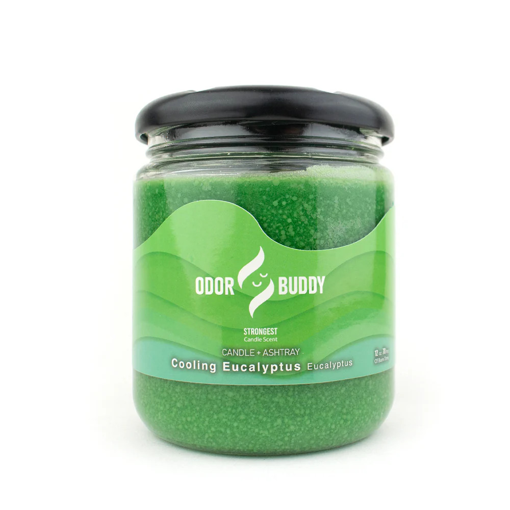 Odor Buddy Cooling Eucalyptus Candle + Ashtray