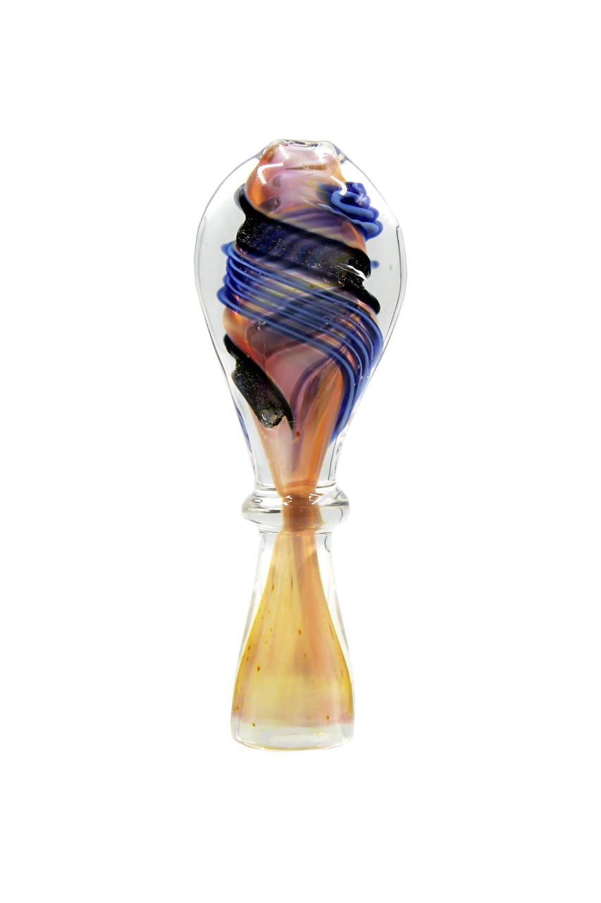 CH-02 Golden dichro art flat mouth chillum