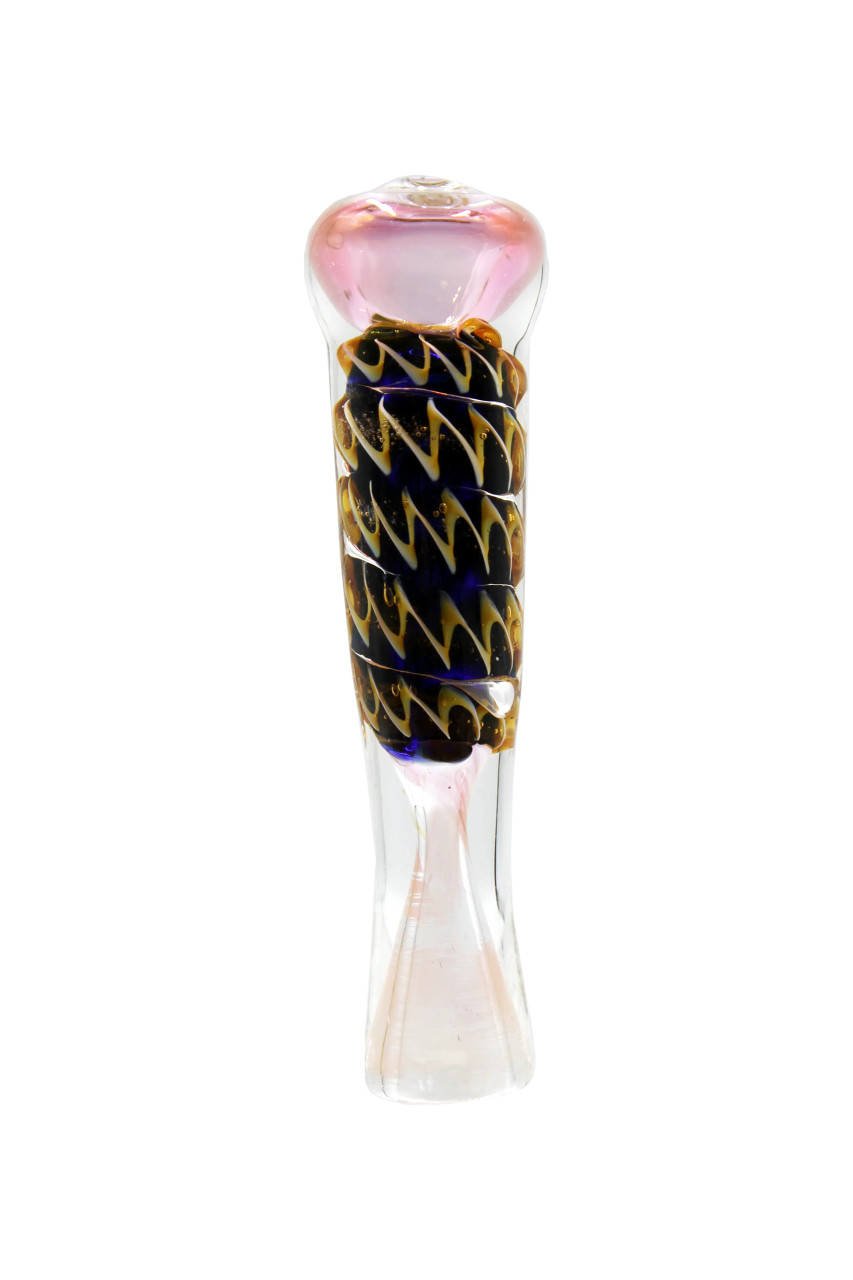 CH-61 3" Fancy Art Gold Fumed Chillum