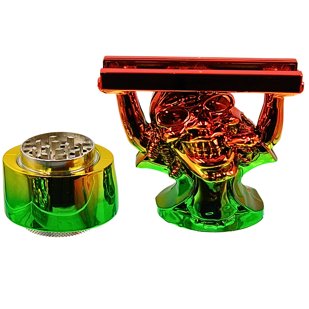 3 Part Shiny Rastafarian Grinder Display 6ct