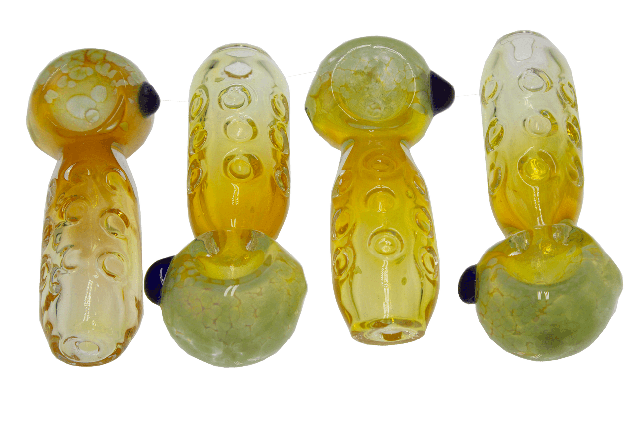 3.5" Beaded Color tube dot hand pipe 10pk