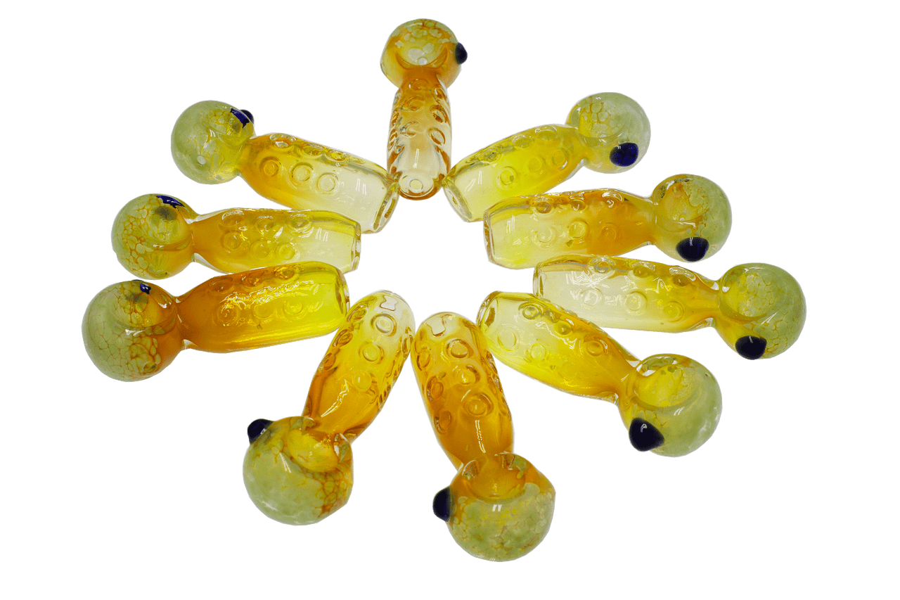 3.5" Beaded Color tube dot hand pipe 10pk