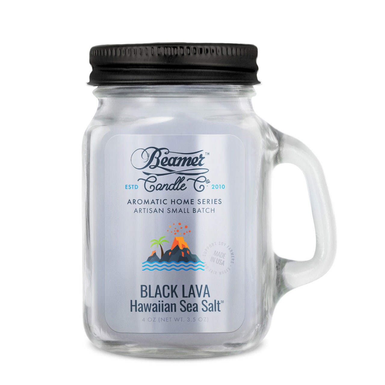 Beamer Candle Black Lava Hawaiian 4oz