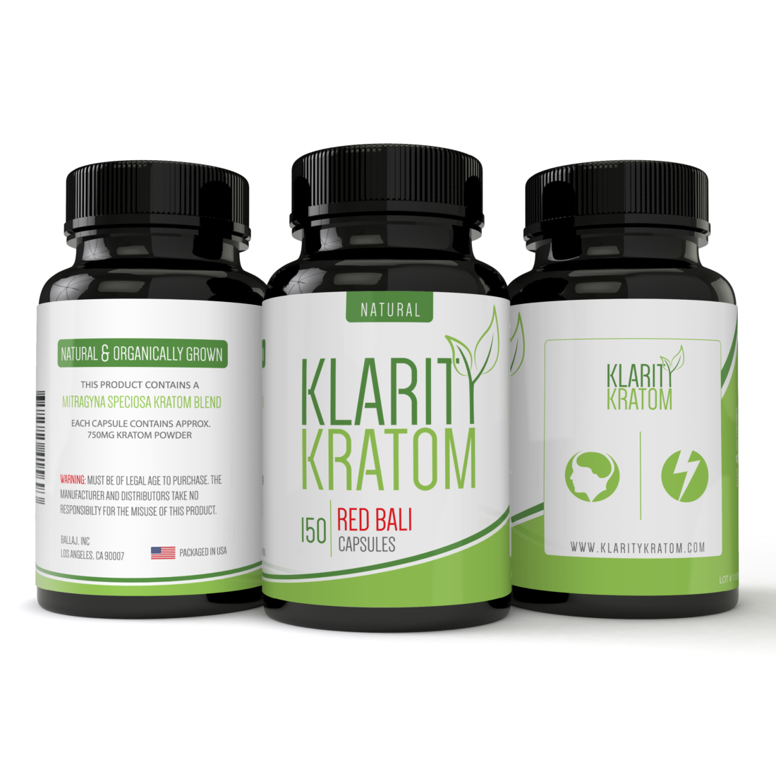 Klarity Kratom Red Bali 150ct Caps KR-03