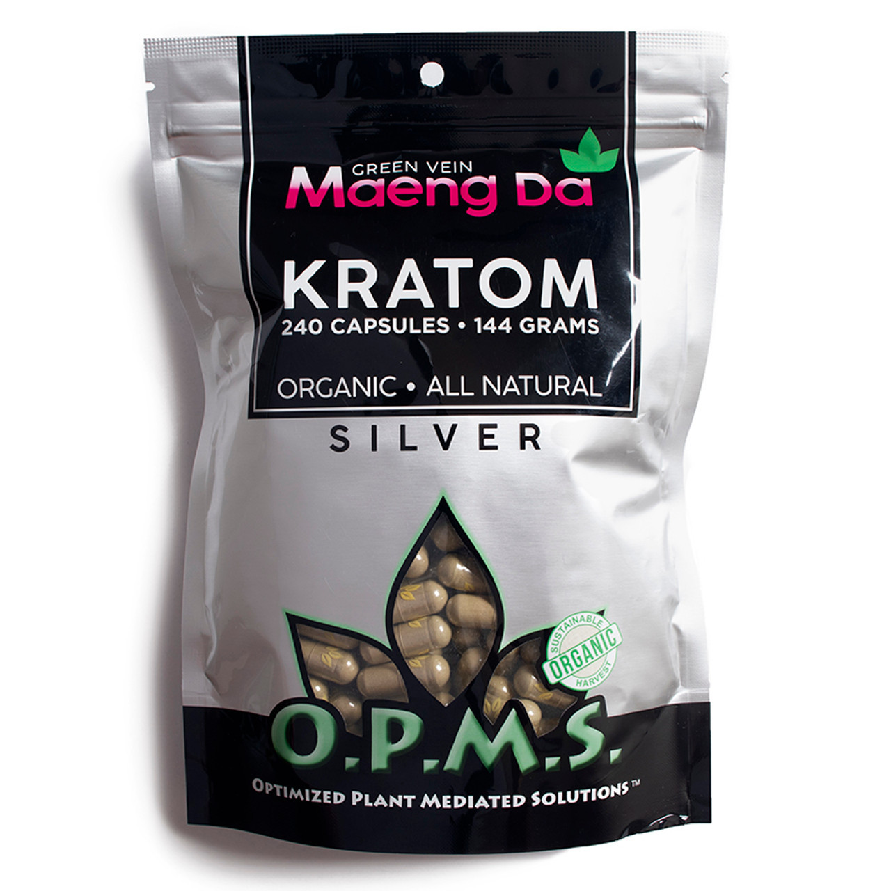 OPMS Silver Green vein maeng da 240 caps