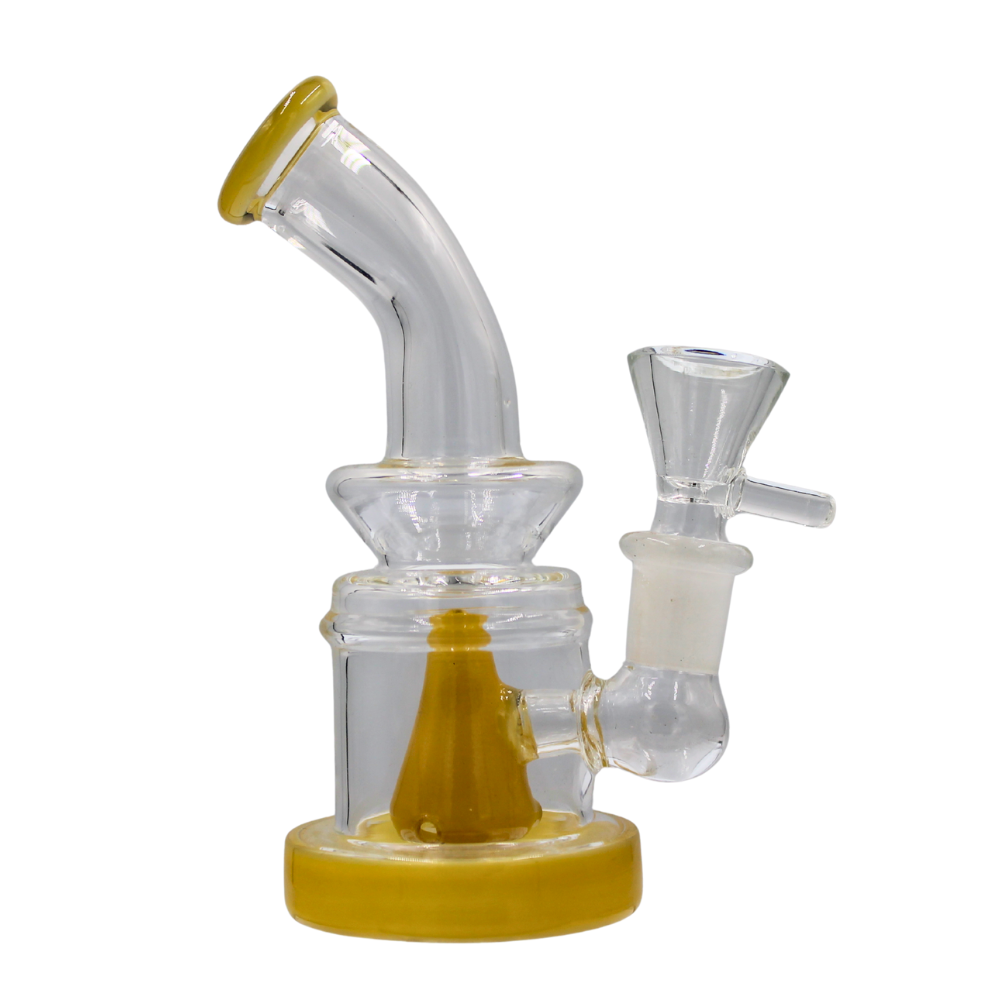 6" Color Swirl Cone Perc w/ Color Rim Accent Mini Water Pipe