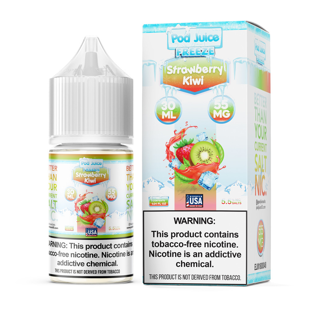 Pod Juice Strawberry Kiwi Freeze TF 55mg Salt Nicotine 30ml