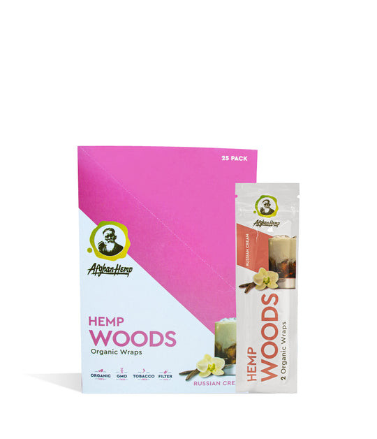 Afghan Hemp Woods Organic wraps Russian Cream 2ct 25pk