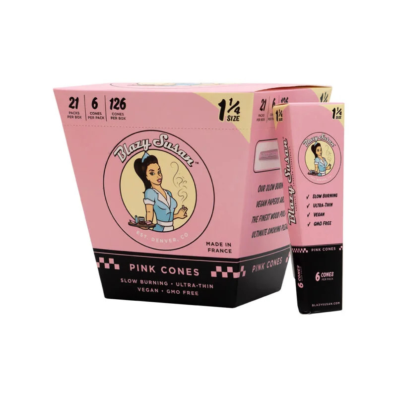 Blazy Susan Pink Pre Rolled Cones 1 1/4 6ct