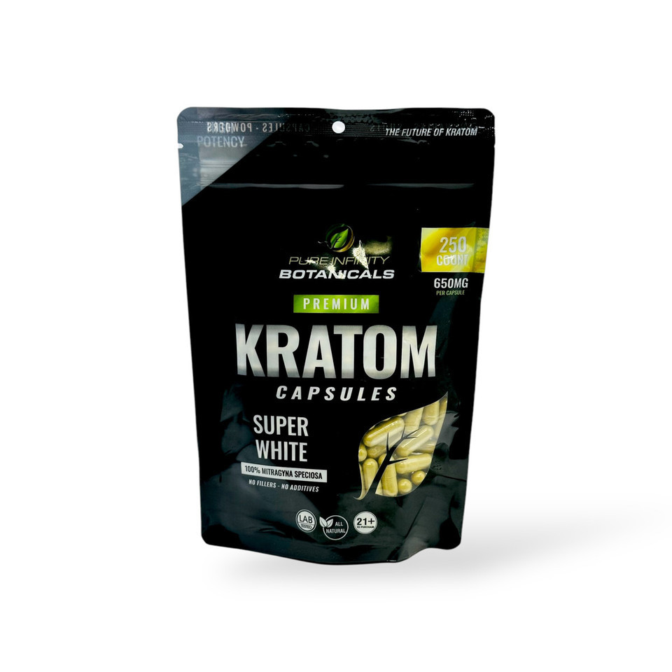 Pure Infinity Kratom Capsules Super White 250caps