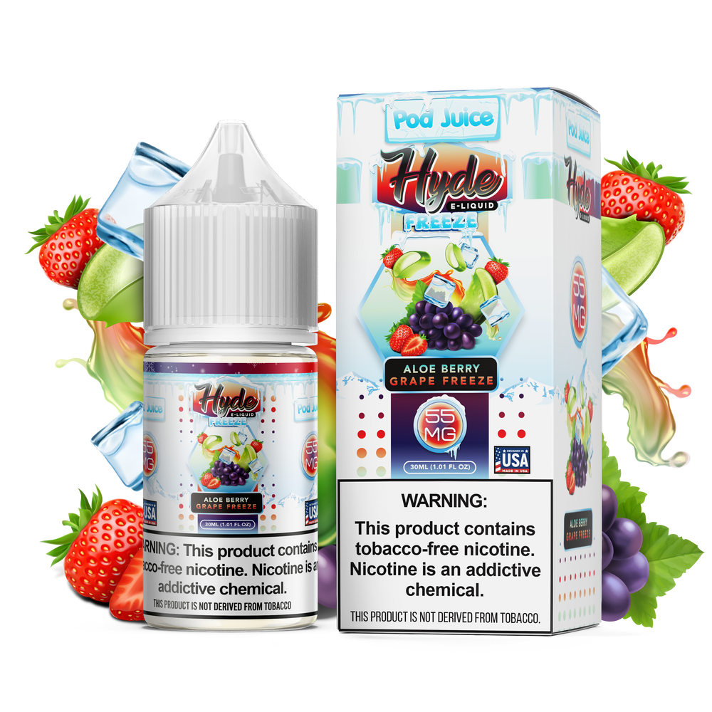 Hyde x Pod Juice Aloe Berry Grape Freeze TF 55mg Salt Nicotine 30ml