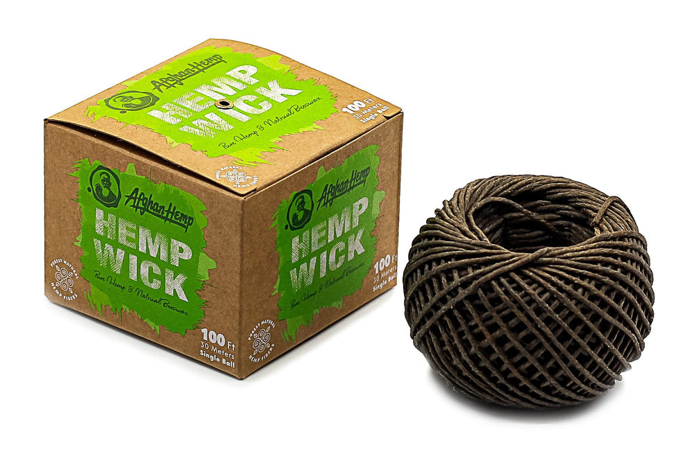 Afghan Hemp - Hemp Wick 100ft Roll dispenser